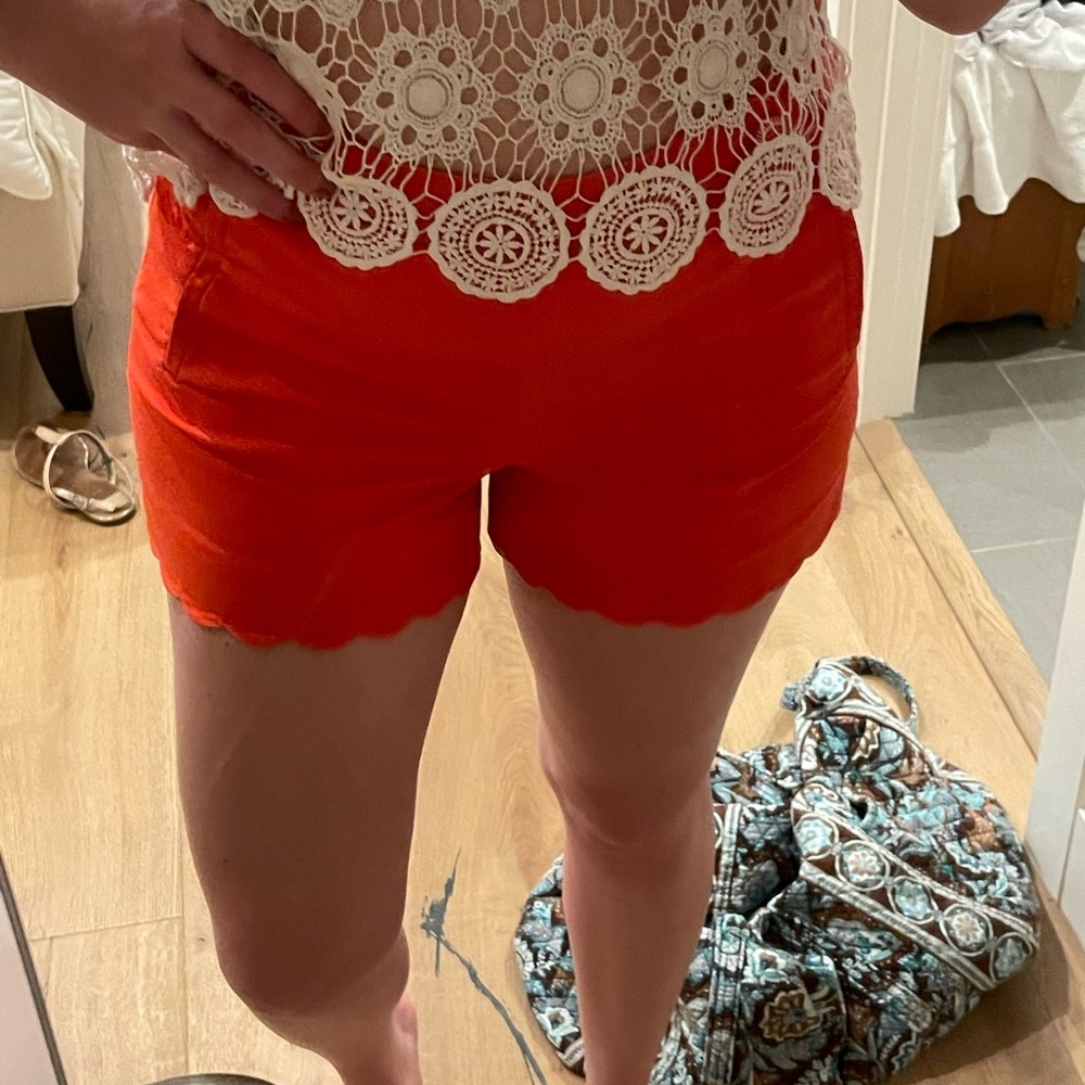 Anthropologie- Cartonierre - high waisted vintage style orange shorts